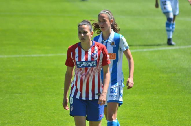 Una jugada del encuentro entre la Real Sociedad y el Atléti Femenino en Zubieta (Foto: Giovanni Batista).