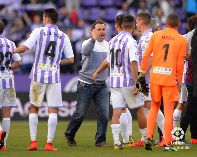 Sergio anima a sus jugadores al final del partido (Foto: LaLiga)