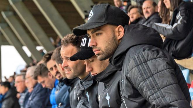 Brais y Hugo Mallo viendo el Celta-Tenerife (Foto: RCCV).