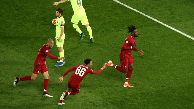 Celebración de un tanto del Liverpool (Foto: UCL).