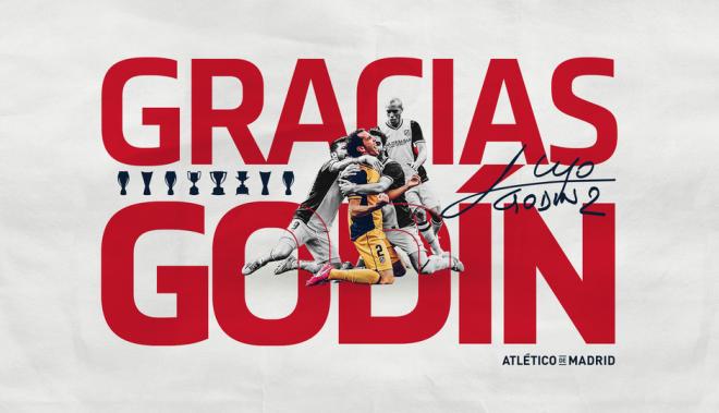 Godín se marcha del Atlético (Imagen: ATM).