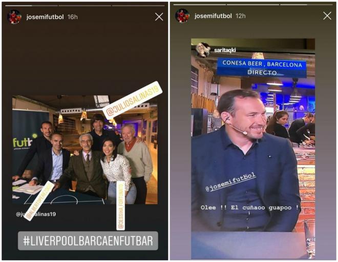 Capturas de la participación de Josemi en la previa del Liverpool-Barcelona.