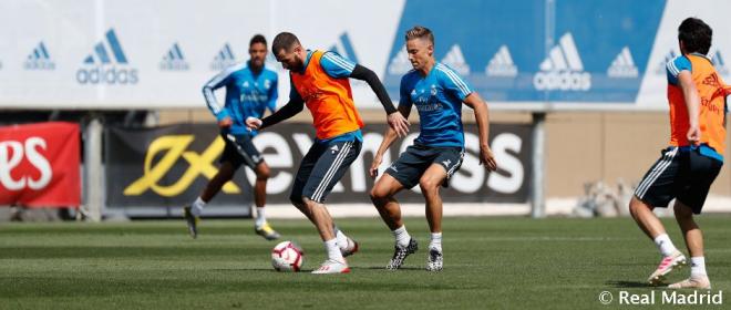 Benzema, junto a Llorente (Foto: RMCF).