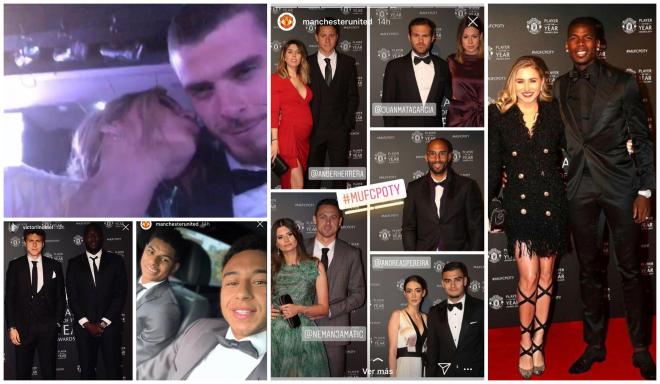 Varias imágenes de la gala de premios del Manchester United, equipo de David de Gea, novio de Edurne (Fotos: Instagram).