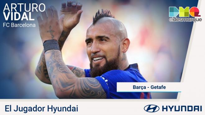 Arturo Vidal, jugador Hyundai del Barcelona-Getafe.