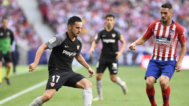 Sarabia, en Atleti 1-1 Sevilla. (Foto: LaLiga).