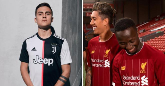 Las camisetas de la Juventus y del Liverpool.