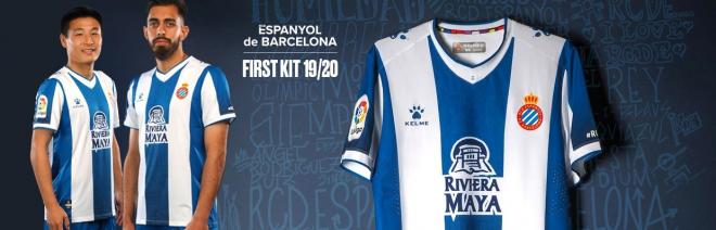 La nueva camiseta local del Espanyol.