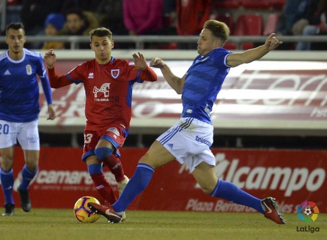 Choque entre el Numancia y el Real Oviedo de la jornada 20 (Foto: LaLiga).