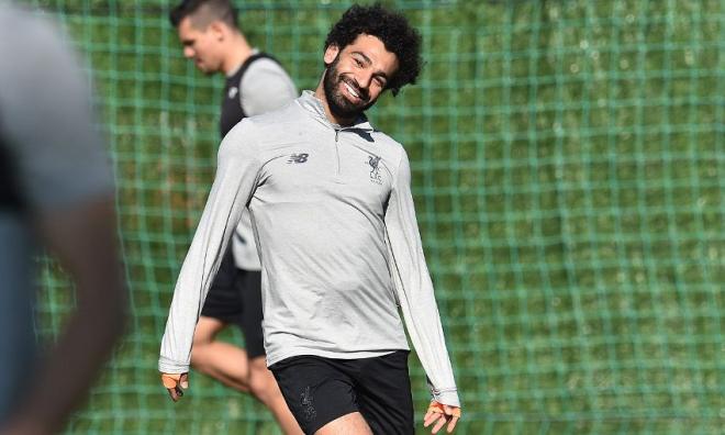 Salah, en Marbella durante un entrenamiento del Liverpool.