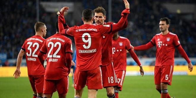 Jugadores del Bayern celebrando un gol.