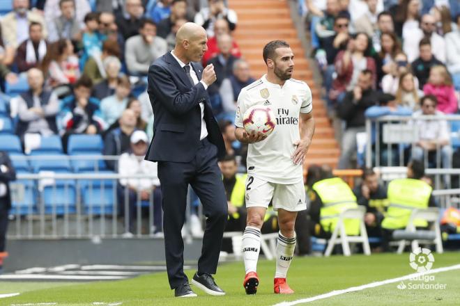 Carvajal, con Zidane (Foto: LaLiga).