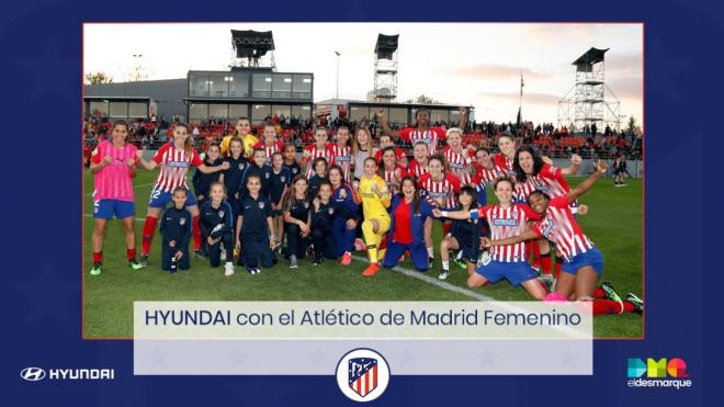 Las jugadoras del Atlético, tras el último partido en Majadahonda (Foto: ATM).