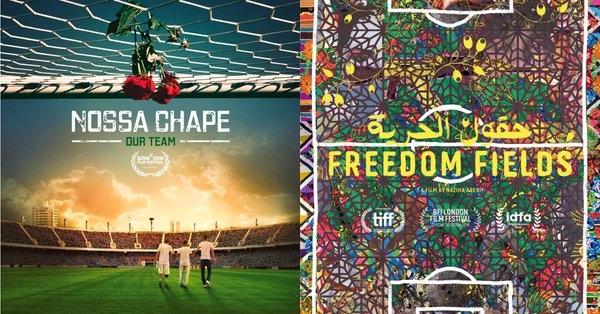 Carteles de los films 'Nossa Chape' y 'Freedom Fields ' exhibidos en el pasado Thinking Football Film Festival (Foto: Athletic Club).