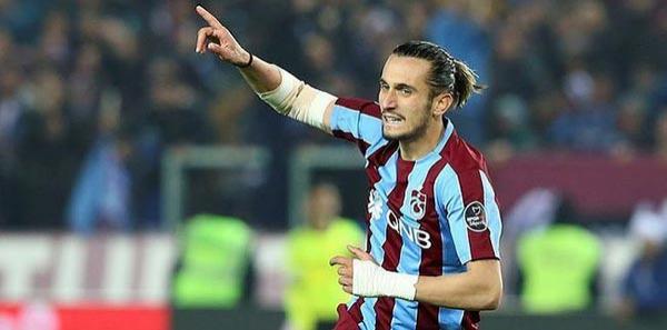 Yusuf Yazici, celebrando un gol con el Trabzonspor.