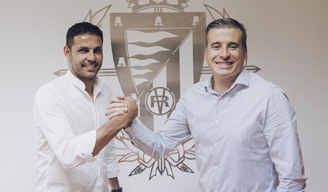 Javi Baraja y Miguel Ángel Gómez, en las oficinas de Zorrilla (Foto: Real Valladolid).