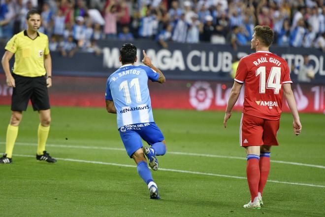 Renato, celebrando su gol al Zaragoza.