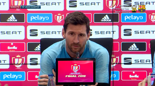 Messi, en sala de prensa.