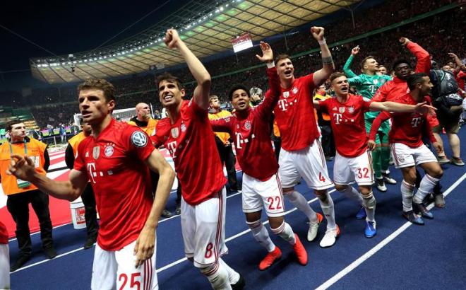 Celebración del Bayern tras vencer en la Copa de Alemania.