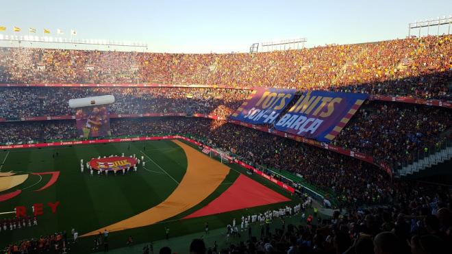 Tifo del FC Barcelona.