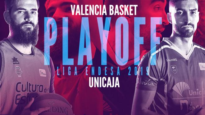 Creatividad del enfrentamiento entre el Valencia Basket y el Unicaja (Foto: ACB).