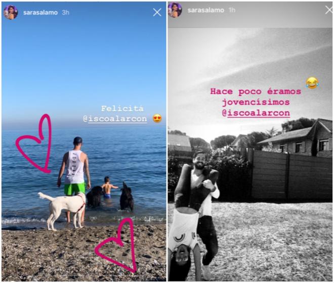 Mensajes de Sara Sálamo en su Instagram Stories durante sus vacaciones con Isco.