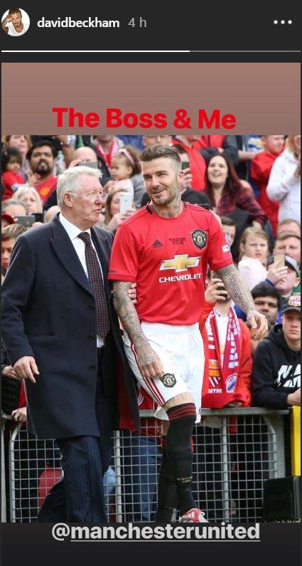 Sir Alex Ferguson y David Beckham, a su llegada a Old Trafford.