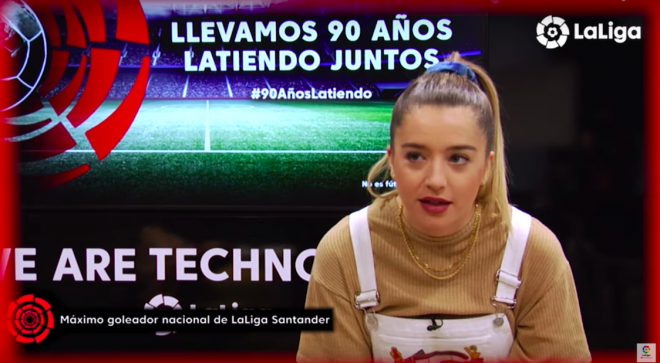 Lola Índigo, durante la entrevista de LaLiga.