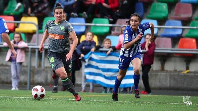 Leire Baños, autora del gol que dio el pase a la final de la Euskal Kopa a la Real (Foto: Real Sociedad).