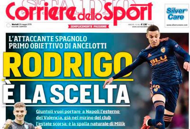 Rodrigo, portada del Corriere dello Sport