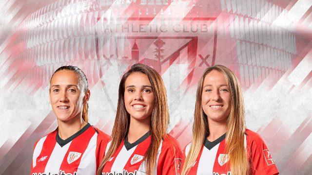 El Athletic ha ampliado por un año los contratos de Vanesa Gimbert, Jone Ibáñez y Ainhoa Álvarez (Foto: Athletic Club).