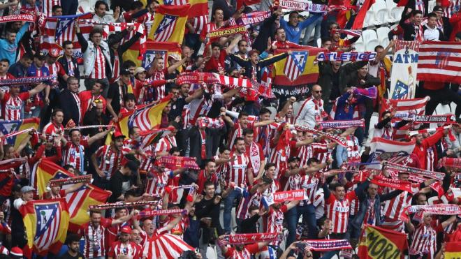 La afición del Atlético de Madrid, en el Metropolitano.