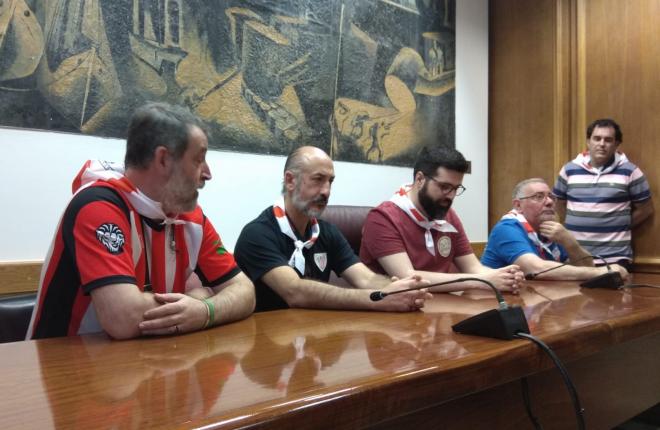 El presidente del Athletic Aitor Elizegi presente en el Peñista Eguna de Sestao.