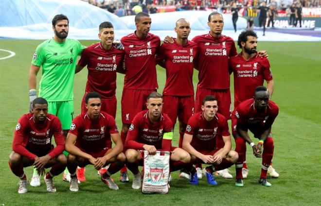 El once del Liverpool en la final de la Champions League.