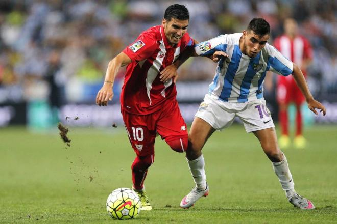 Reyes, jugando contra el Málaga.