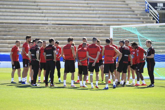 El Dépor, en un entrenamiento en Benidorm (Foto: RCD).