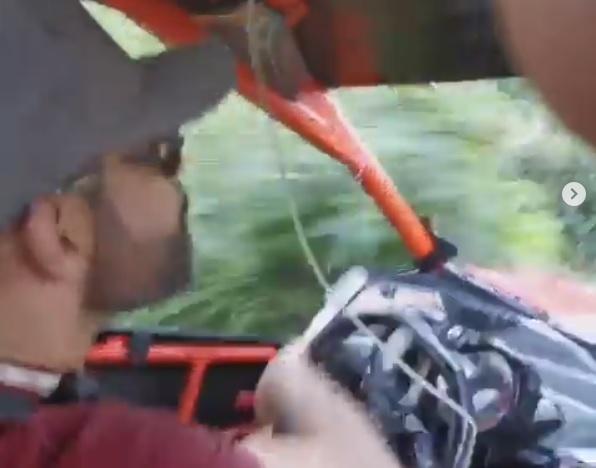 Diego Costa, durante su 'aventura' en buggy.