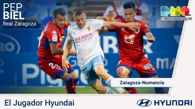 Pep Biel, Jugador Hyundai del Real Zaragoza-Numancia.