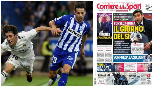 Jony y la portada de Corriere dello Sport en Roma.