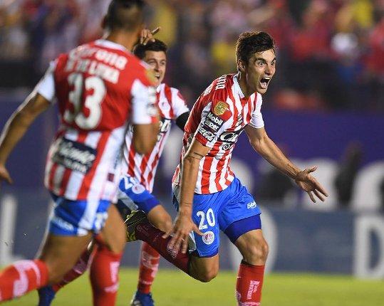 El excachorro Unai Bilbao firmó el gol del ascenso del Atlético de San Luis a la Primera mexicana (Foto: @AtletideSanLuis).