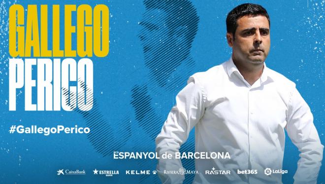 David Gallego presentado como nuevo entrenador del Espanyol.