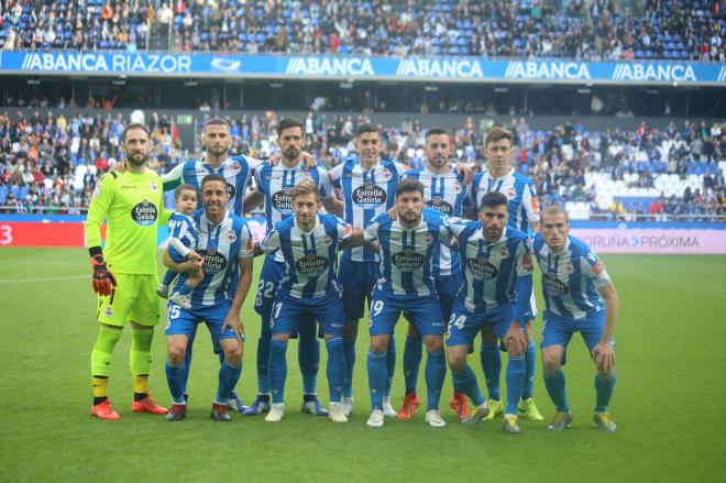 Once del Deportivo para el encuentro frente al Córdoba (Foto: Iris Miquel).