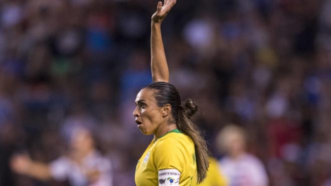 Marta, en un partido con Brasil.