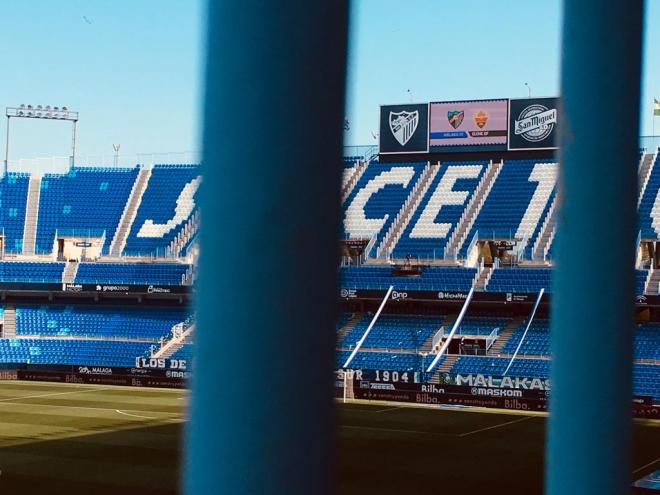 La Rosaleda, en la previa de un partido (Foto: Dani Marín).