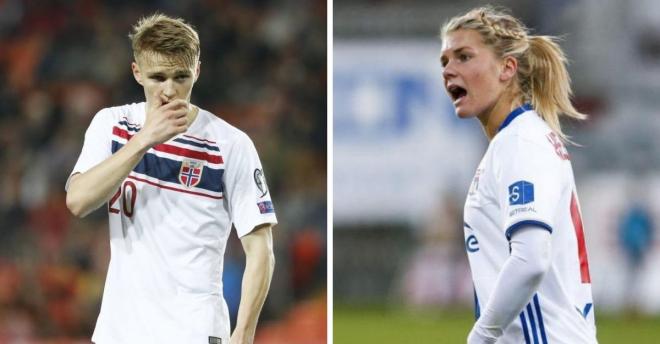 Martin Odegaard y Ada Hegerberg.