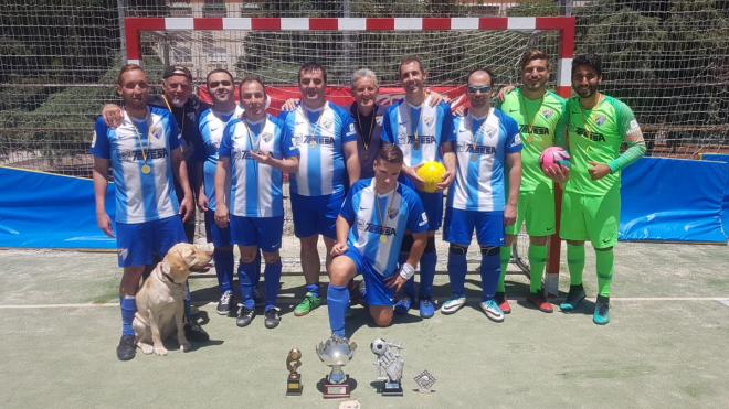 La plantilla del ONCE Málaga, campeona de España de fútbol para ciegos (Foto: MálagaCF).