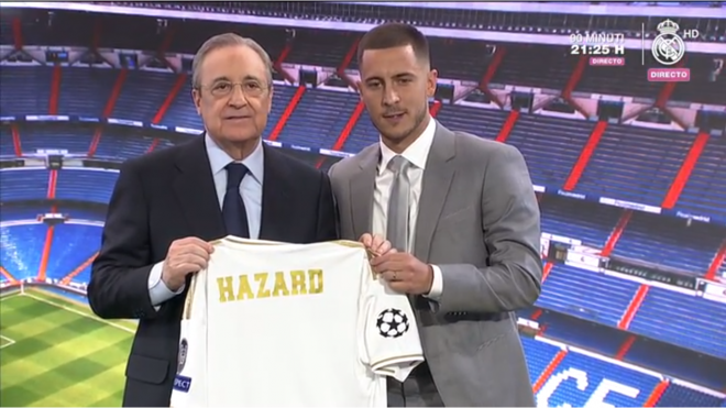 Presentación de Hazard con el Real Madrid.