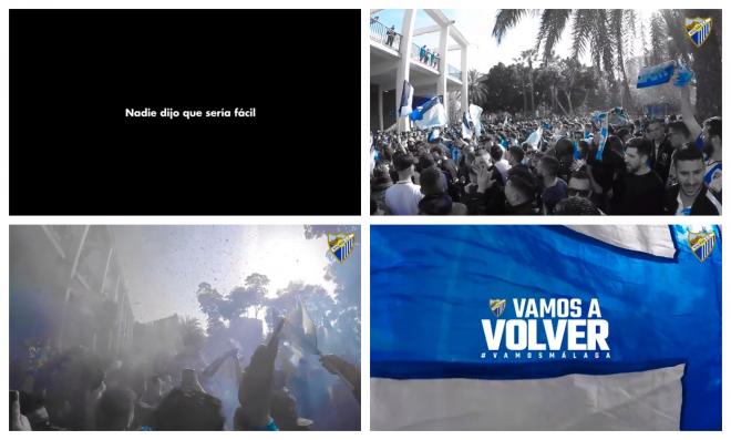 Cuatro imágenes del vídeo lanzado por el Málaga.