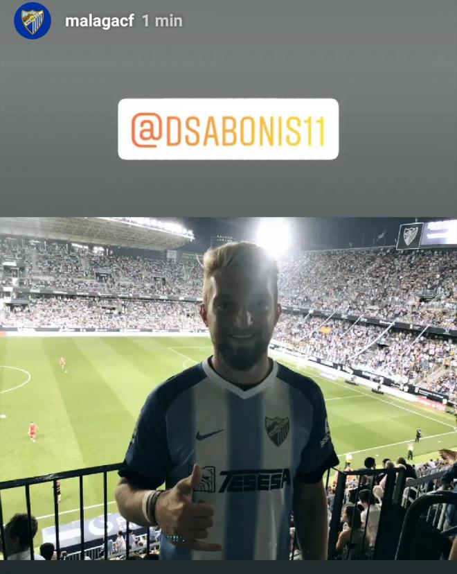 Domas Sabonis, con la camiseta del Málaga.