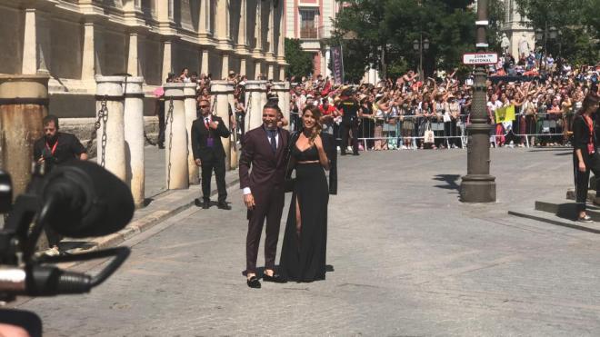 Joaquín y su esposa, en la boda de Sergio Ramos.